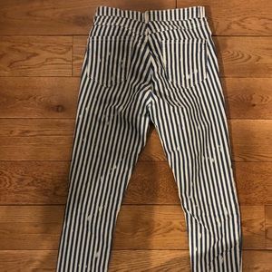 Pin striped Zara Skinny Jeans - Knee Rips Size 10